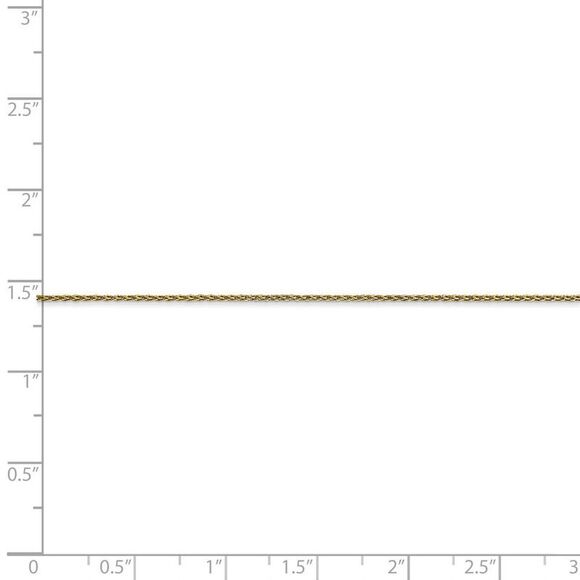 1mm 10k Yellow Gold Solid Parisian Wheat Chain Necklace, 20 Inch - Picture 5 of 8